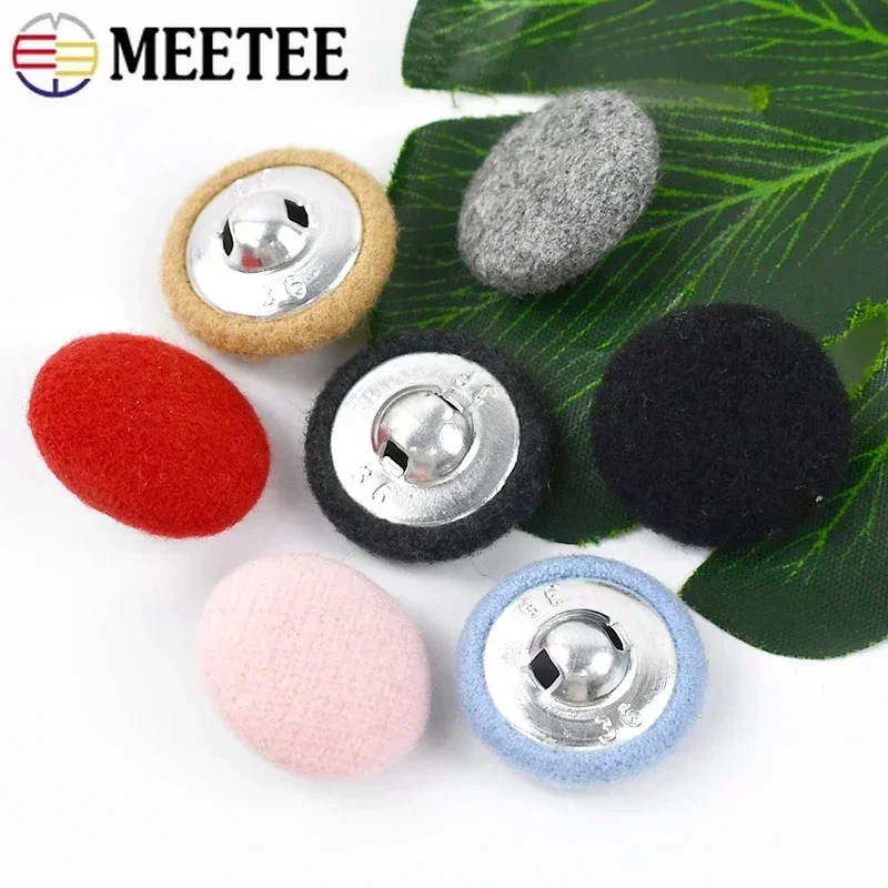 20 pezzi Meetee 15-38mm bottoni ricoperti di tessuto in lega bottoni rotondi in metallo per cappotto fibbia decorativa vestiti fai da te accessori