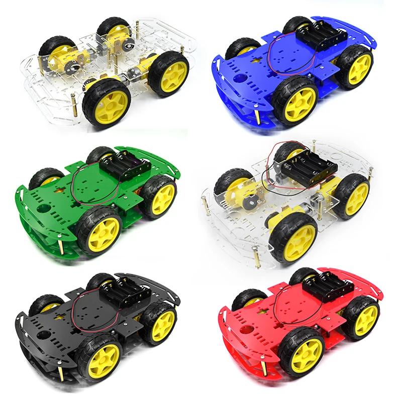 Smart Car Kit 4WD Smart Robot Car Chassis Kits Car With Speed Encoder and Battery Box Diy Electronic Kit for Arduino