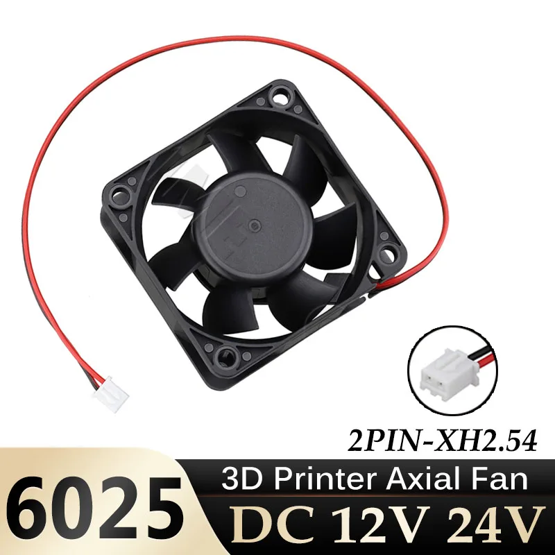 Gdstime DC 24V 12V 6025 DC Brushless Fan 60x60x25mm 60MM Cooling Fan Sleeve Ball Bearing PC Fan 2PIN Axial Fan For 3D Printer