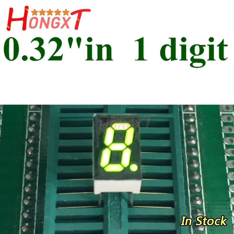(20 Stuks) Partij 0.32 "Inch 1 Bit 7 Segment Rood Groen Blauw Wit Led Display Digitale Buis Plastic Metalen Gemeenschappelijke Anode/Kathode