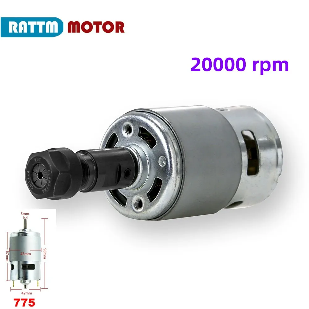 Mini Electric Large Torque 775 Spindle Motor DC 12V-24V 20000RPM Ball Bearing for CNC 1610 pro 3018 etc.