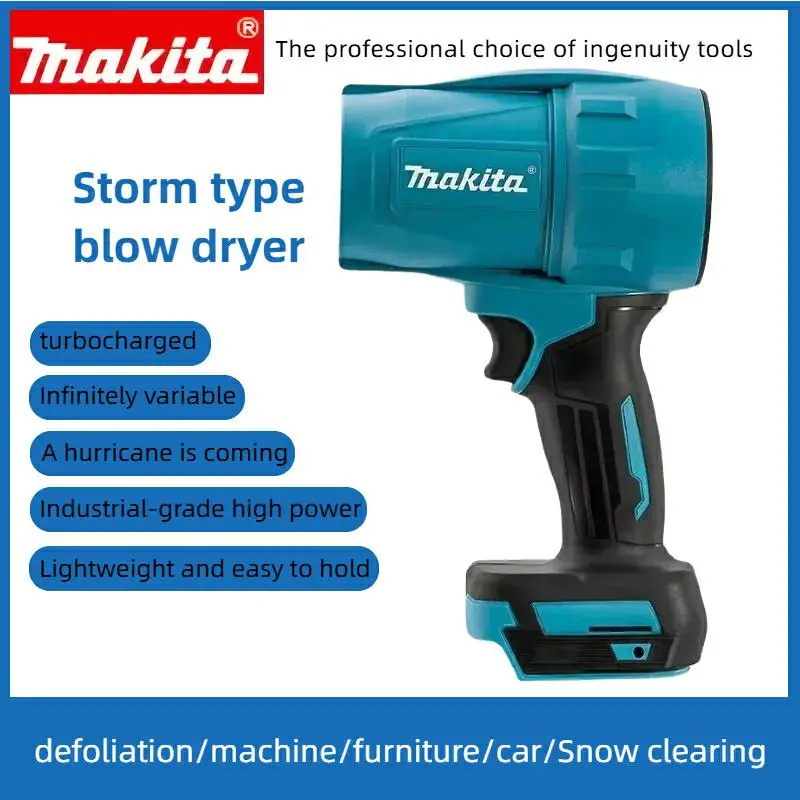Makita 18V 30000RPM Turbo Blower, Rechargeable Electric Air Duster with Light for Car Cleaning（tool only）