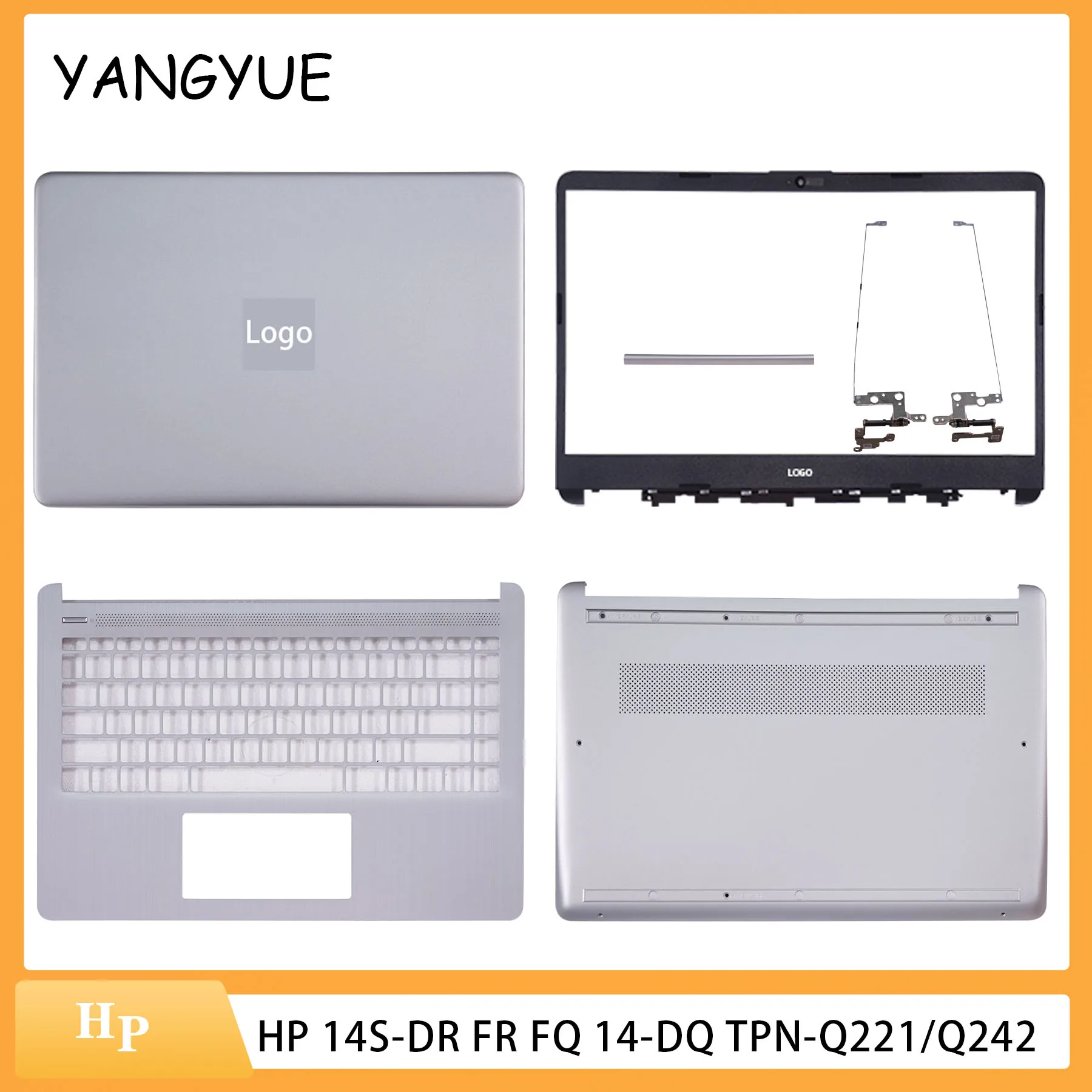 Bottom Case Notebook Cover Matebook For HP 14S-DR FR FQ 14-DQ TPN-Q221Q242 Back Cover Palmrest Bottom Case Notebook Cover