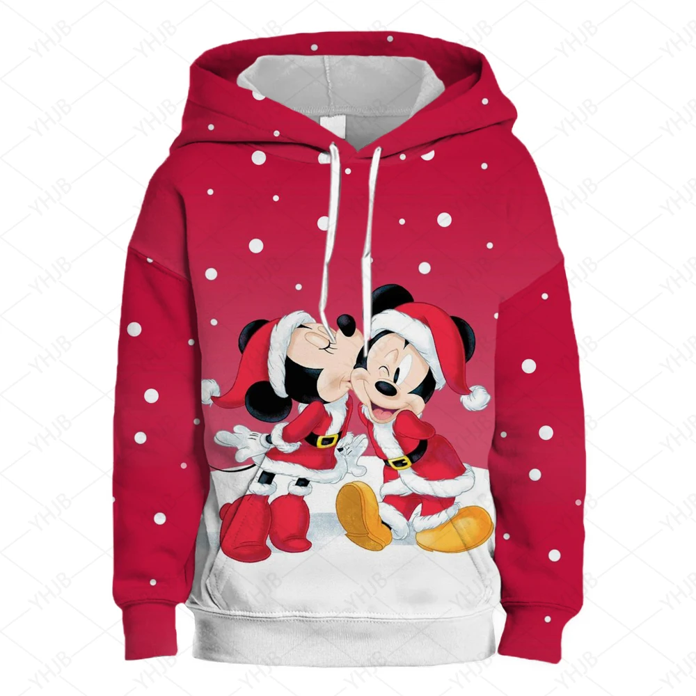 Christmas Knitted Girls' Sweatshirt Y2k Printed Long Sleeve Seam Loose Casual Round Neck Hoodie Top Christmas Costume