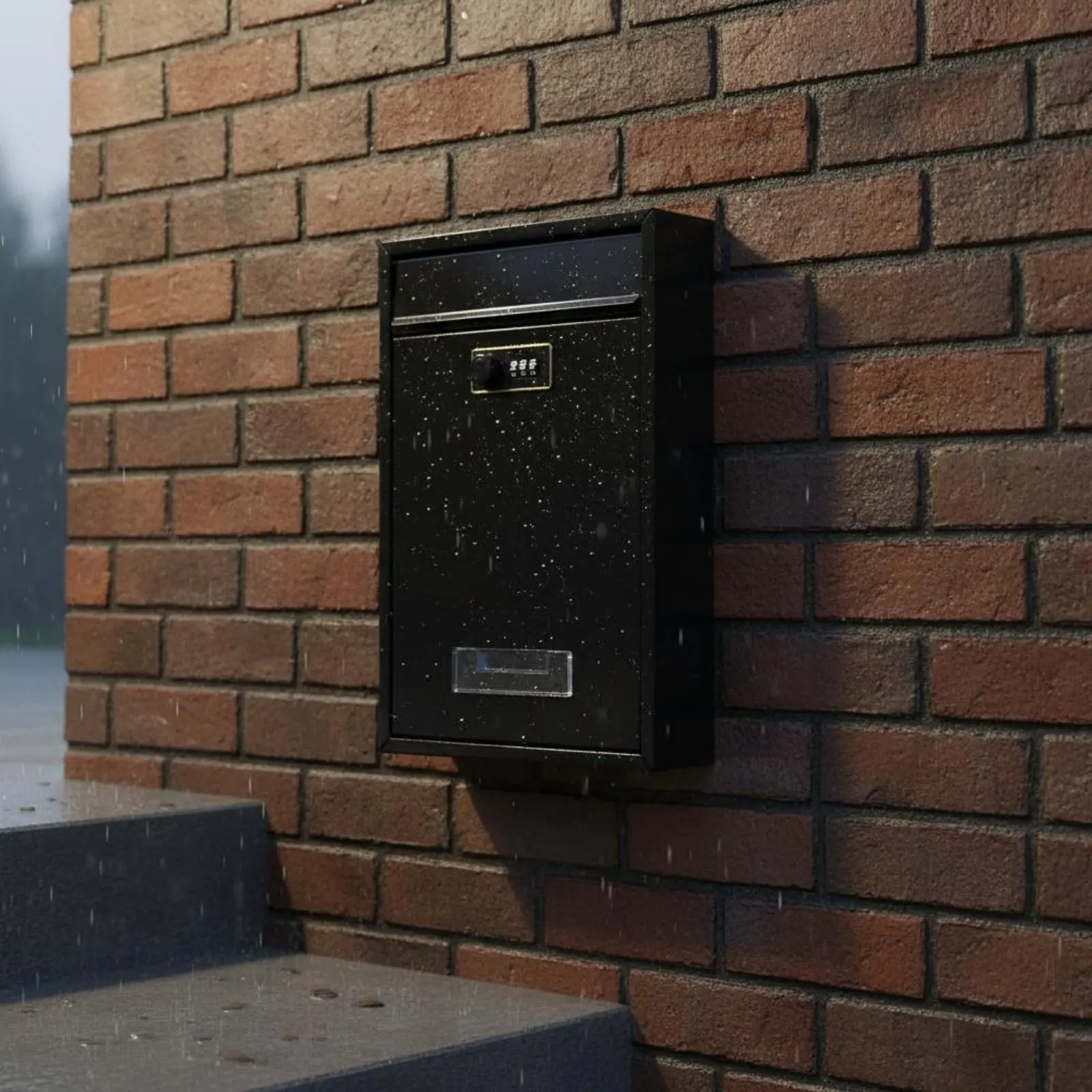 Lockable Wall Mailbox Secure Keyed Lock Mailbox Metal Mail Drop Box Weather-Resistant Wall Mounted Key Drop Box Indoor Outdoor