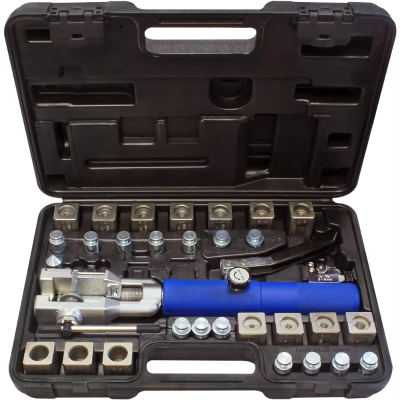 72475-PRC Universal Hydraulic Flaring Tool Set with Tube Cutter, Blue and Silver