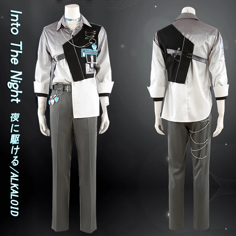 New! Game Ensemble Stars! Cos ALKALOID and Double Face Cosplay Into The Night Costume uniform full set Customized