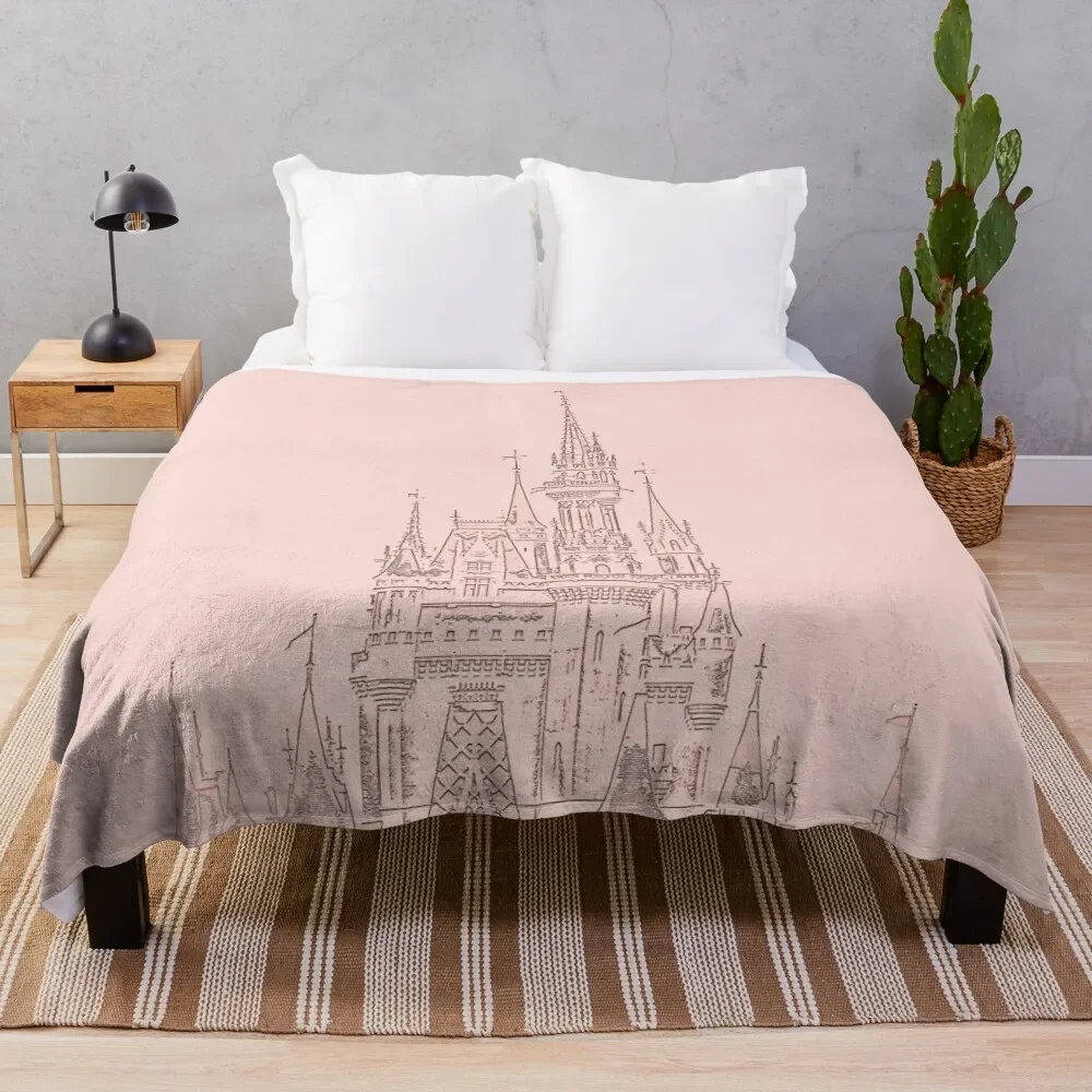 Rose Gold Magic Castle Carving Throw Blanket Summer Thin Tourist Blankets Sofas Of Decoration Blankets