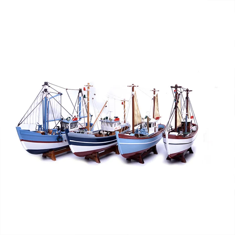 

Home Decor Wooden Crafts Nordic Style Sea Series 40cm Fishing Boat Decoration Housewarming Gift Birthday Gift Handmade Cra