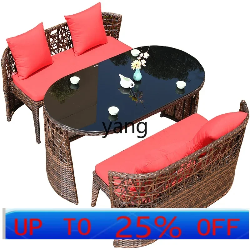 

LTT Internet celebrity outdoor table and chair courtyard outdoor small table and chair balcony tea table and chair combination