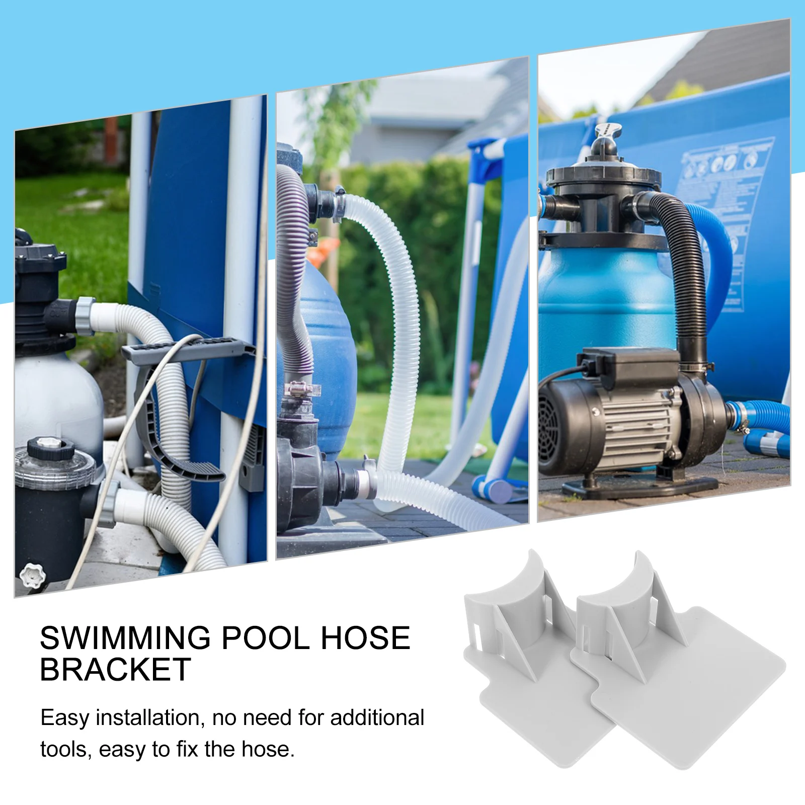

2Pcs Pool Hose Holder Stable Support Prevent Twisting Compact Multifunctional ABS Durable Easy Installation Spa Accessories