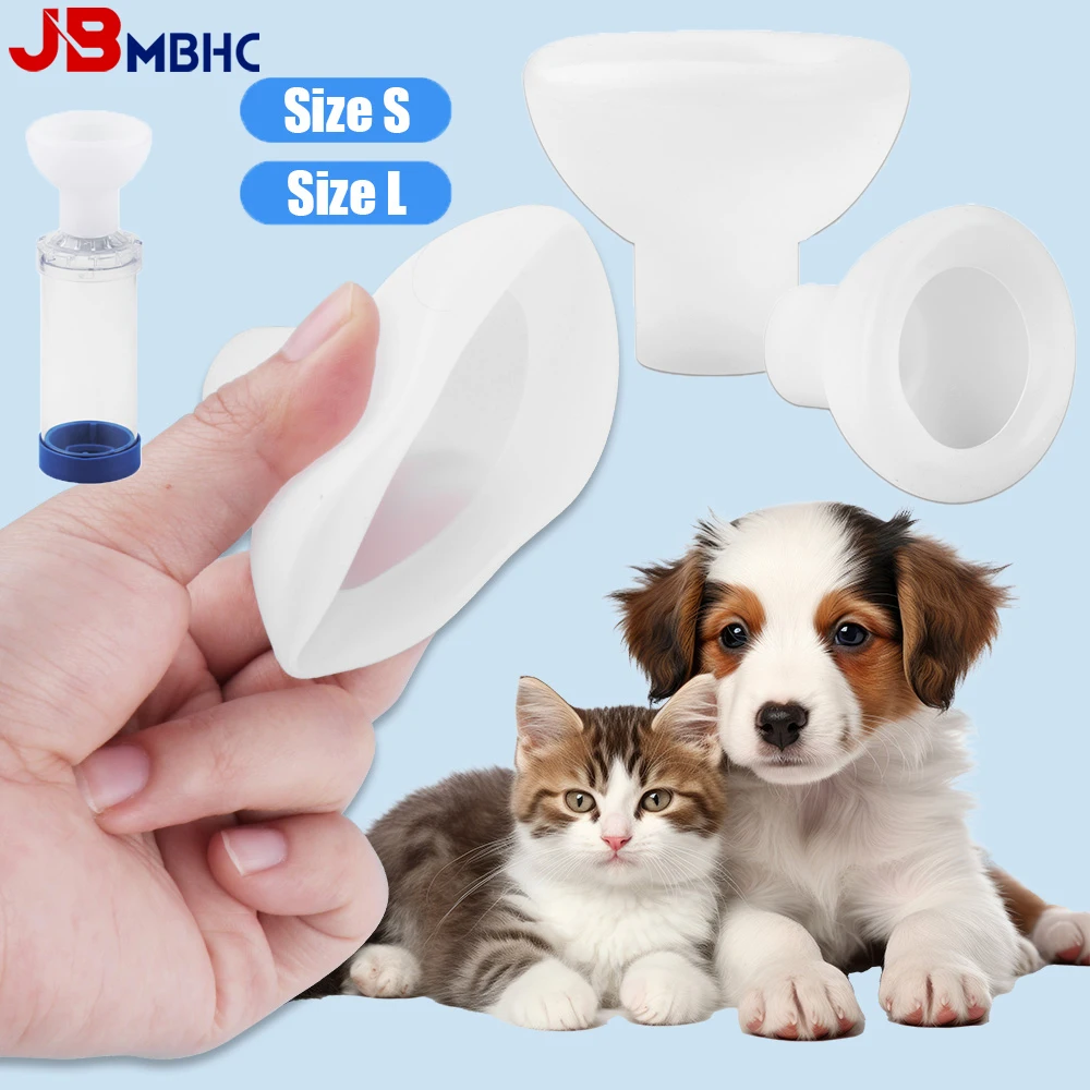 Dog Cat Pet Mask for Inhaler Spacer Feline/Cannie Aerosol Chamber Inhaler Mask Animals 2 Size Mask for Asthma Inhaler Spacer