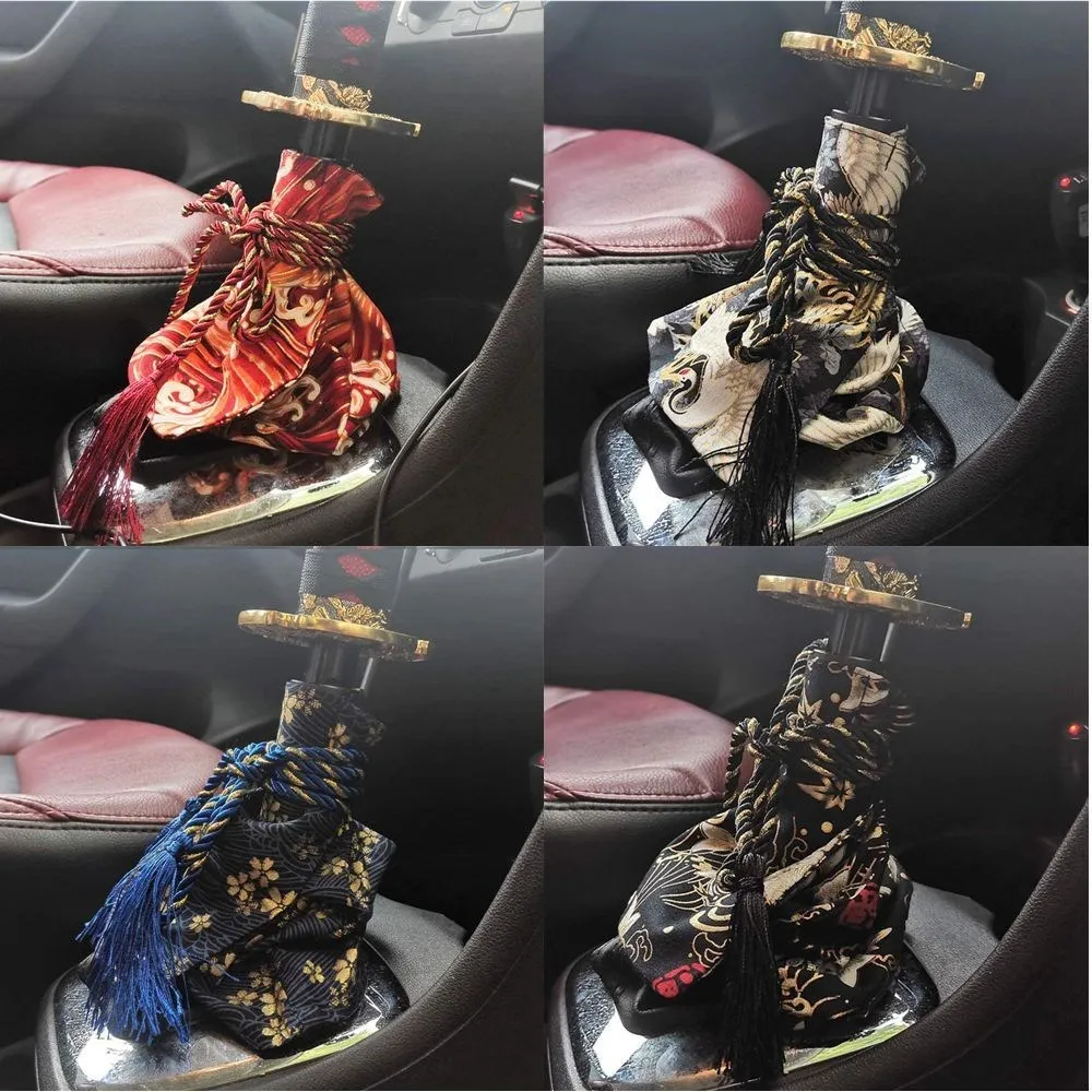 Universal JDM Samurai Gearbox Gear Decoration Parts Lever Boot Racing Shift Knob Collars Cover Car Accessories