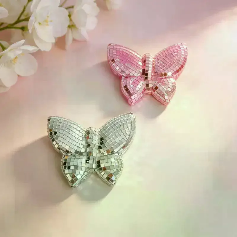 3D Butterfly Disco Butterfly Wall Sticker Decor Self Adhesive Mosaic Mirror Decal For Bedroom Living Room Home Party Decor
