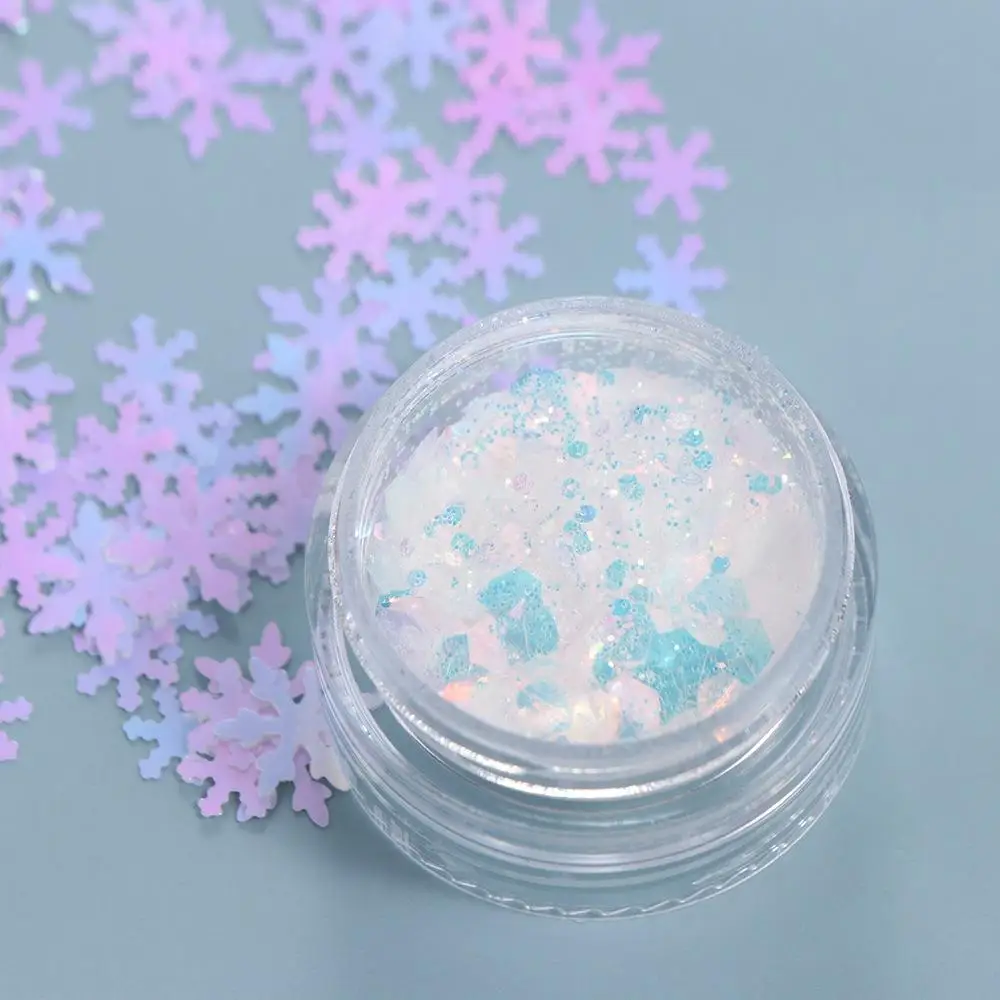 6Pcs/set Nail Pigment Dust Christmas Nail Sequins Manicure Tools Nail Art Decorations Christmas Glitter Flakes