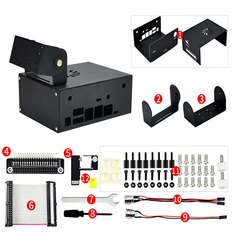 

Jetson Nano Metal Case (C) Camera Holder Internal Fan Design for Jetson Nano Developer Kit