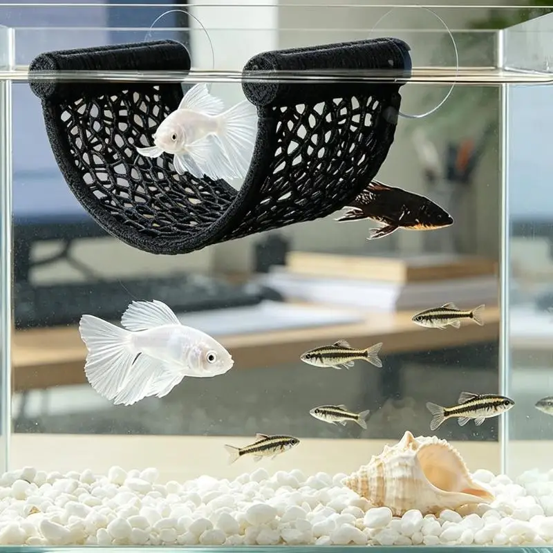 L9BE Suction Cup Shelf Set for Small Water Habitats Compacts Aquariums Perch Platform