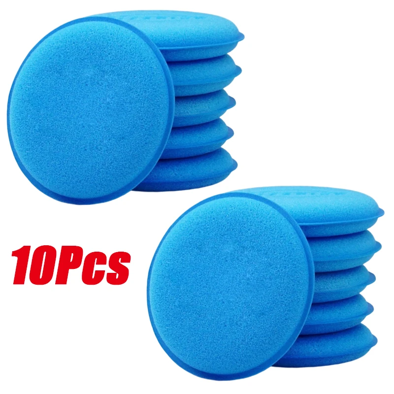 10Pcs Runde Auto Wachsen Polnischen Wachs Schaum Schwamm Hohe Dichte Applikator Pads Reinigung Schwamm Auto Detail Waschen Auto Reinigung werkzeug