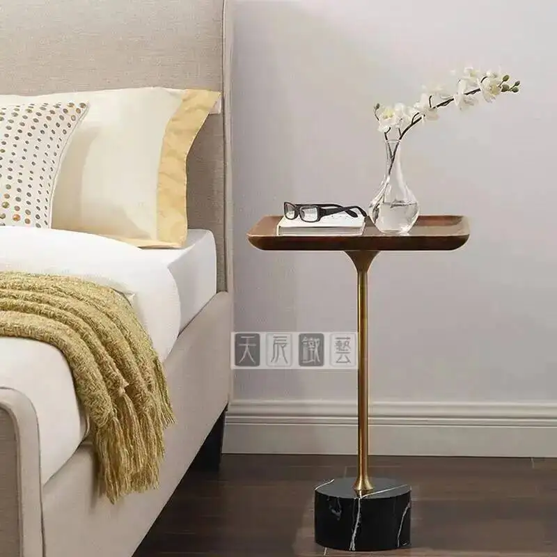 Scandi Table Side Slim Nightstand Roller Sofa Companion Multifunctional Bedroom Furniture Space Saving Solution