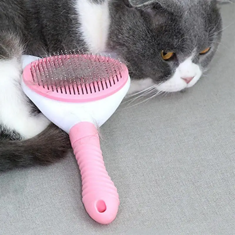 Pet Massage Brush Self-Cleaning Slicker Comb Cat Brush For Shedding Grooming Brush Cat Brush For Long Or Short Hair Cats Dogs