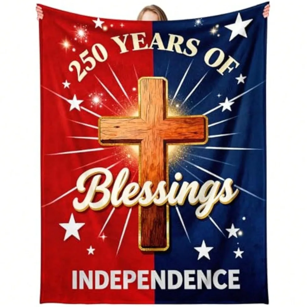 250 Years Of Blessings Blanket 2D Printed Soft Cozy Flannel Throw Blanket for Bed Couch Sofa Camping Travel Warm Blanket Gift