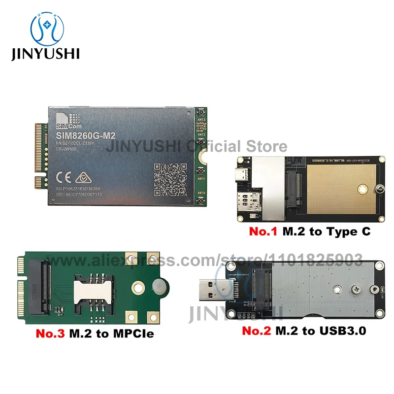 

SIMCom SIM8260G-M2 M.2 5G Module Multi-Band C3J2W500 With USB adapter R16 5G NSA/SA