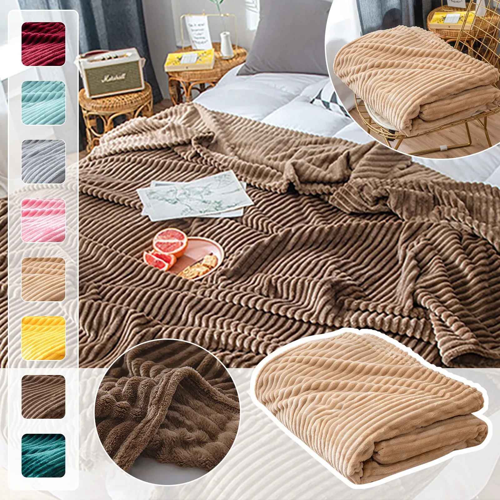 1pc 70*100cm Throw Blankets Flannel Fleece Throw Blanket Plush Cozy Soft Blankets Nap Blanket 70x100cm