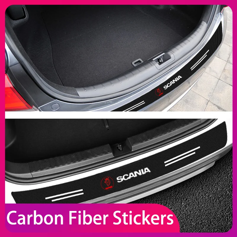 

Car Rear Bumper Load Edge Carbon fiber film Protector Stickers For SAAB Scania 93 95 9000 900 9-4X 9-2X 9-X 600 99 97 Monster