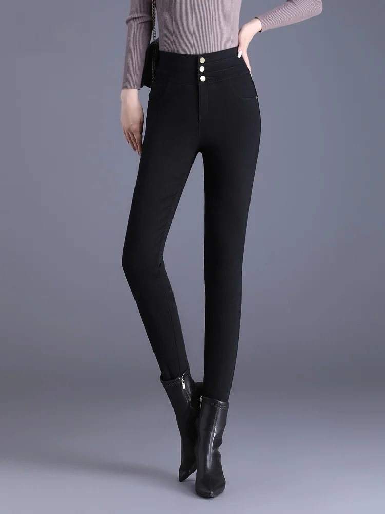 

Snow Flng High Waist Thiened Women's down Pants Elastic Comfortable Warm Winter Long Trousers Du down Filling