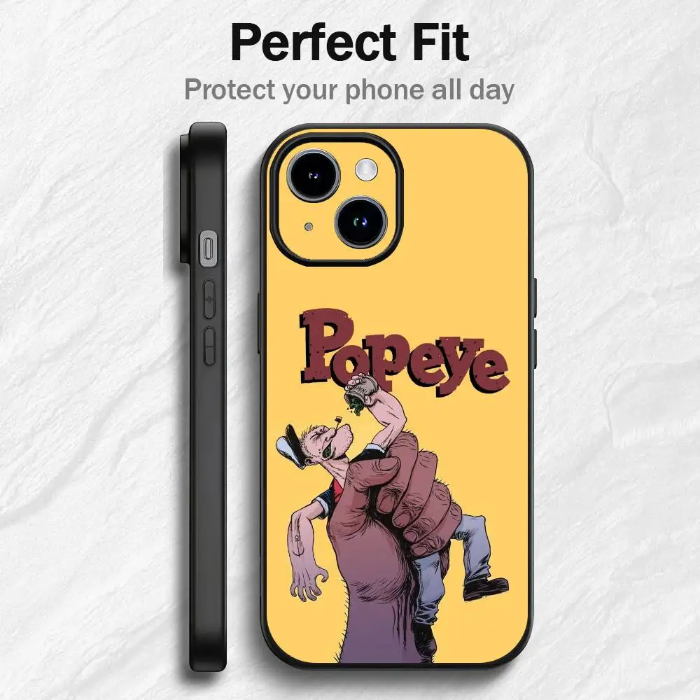 P-Popeye ANIME Capa de telefone para 17 12 13 14 15 16Pro Max Mini Classic Plus Forte atração magnética