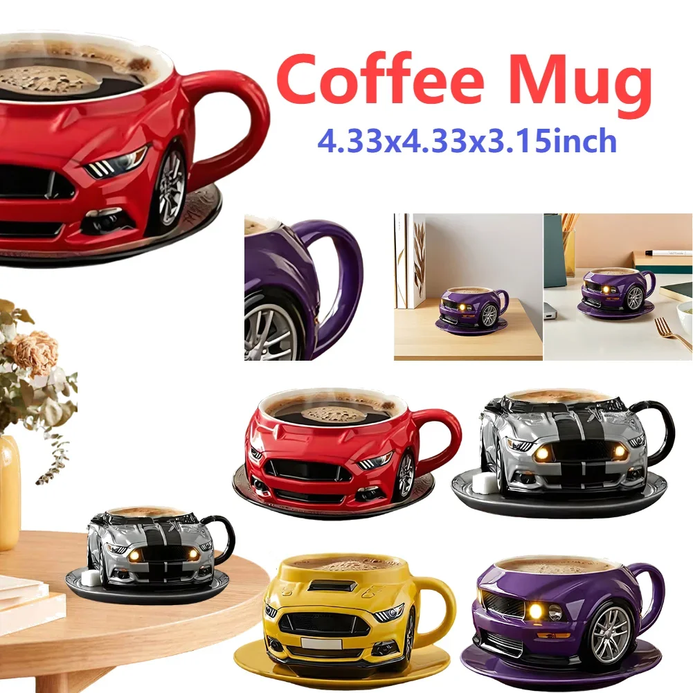 

2025 Creative 3D Car Shaped Coffee Mug Tea Cup Novelty Drinkware Gifts for Men Boyfriend Dad Husband Car Lovers New Year Gift