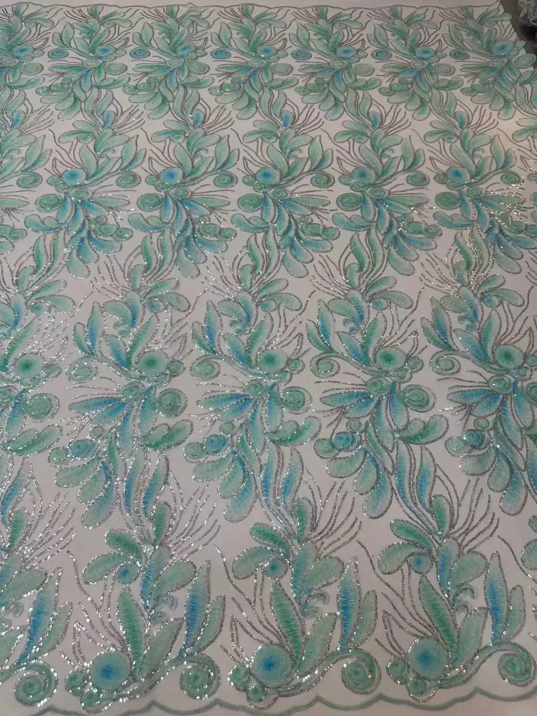 Diskon Besar Kain Renda Bordir Nigeria Afrika Desain Indah Renda Jaring Payet Kualitas Terbaik untuk Gaun Malam Pesta AH1661