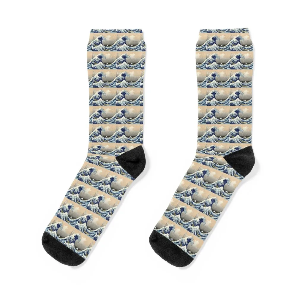 Graphic Ocean Wave Gift Hokusai Japanese Wave Design With The Great Wave Off Kanagawa Art Socks snow Socks For Men Women's