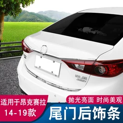 For Mazda 3 Axela 2014 -2017 Car sticker styling Rear Boot Door Trunk Cover Trim Tailgate Garnish Molding Strip Car Accessories