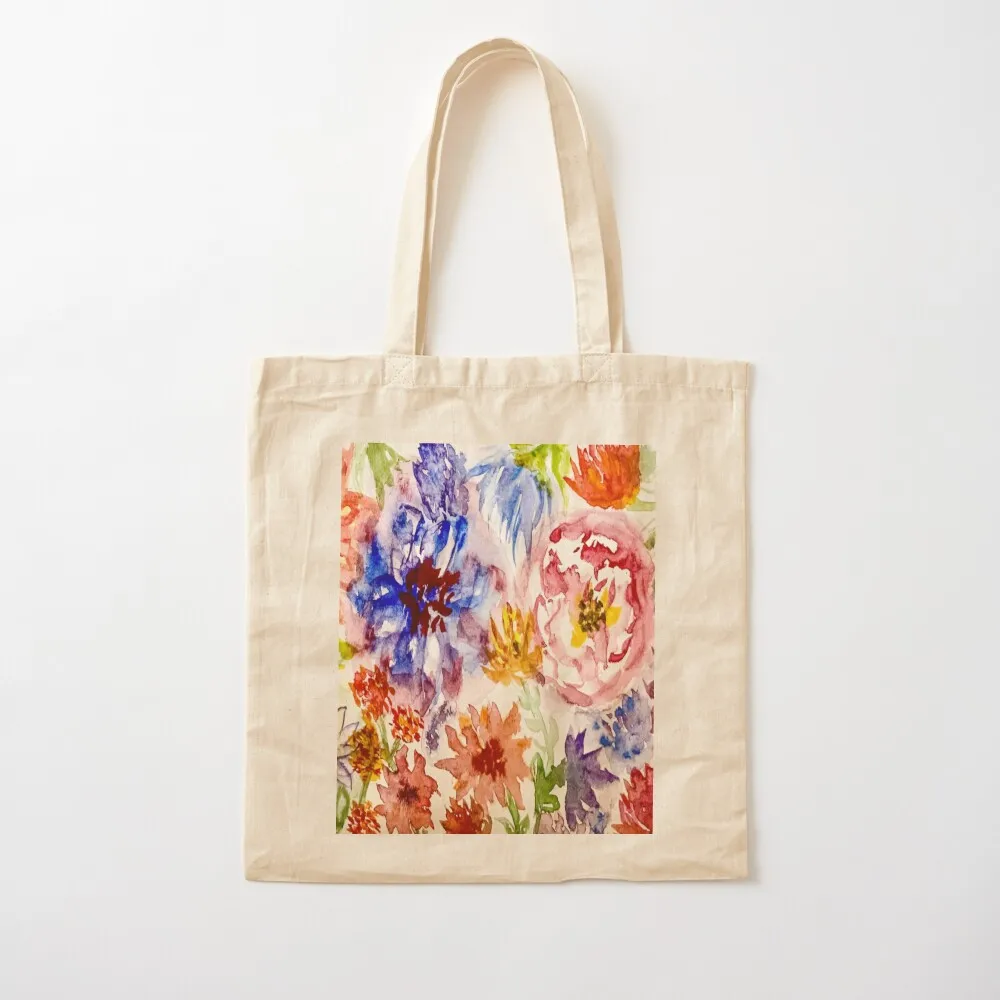 Watercolor Floral Blooms Tote Bag tote bags cloth bags Canvas stote bag Shopping bags tote bag screen