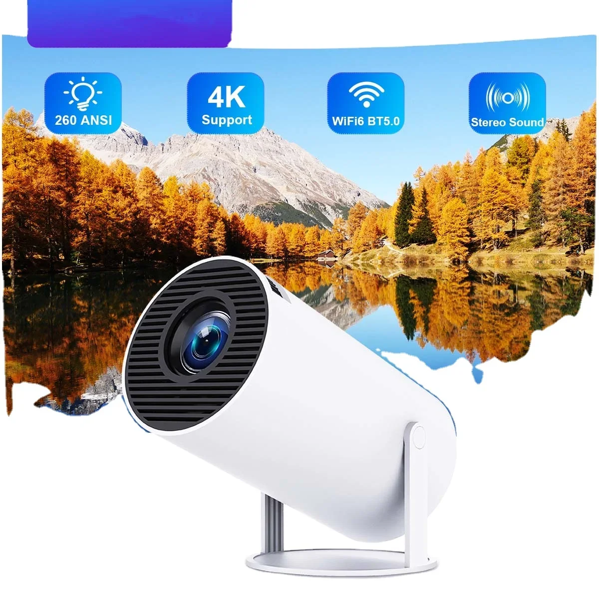 New Arrival LCD Portable Android Smart Projector 160ANSI hy300 pro  mini projector Home Theater or Business