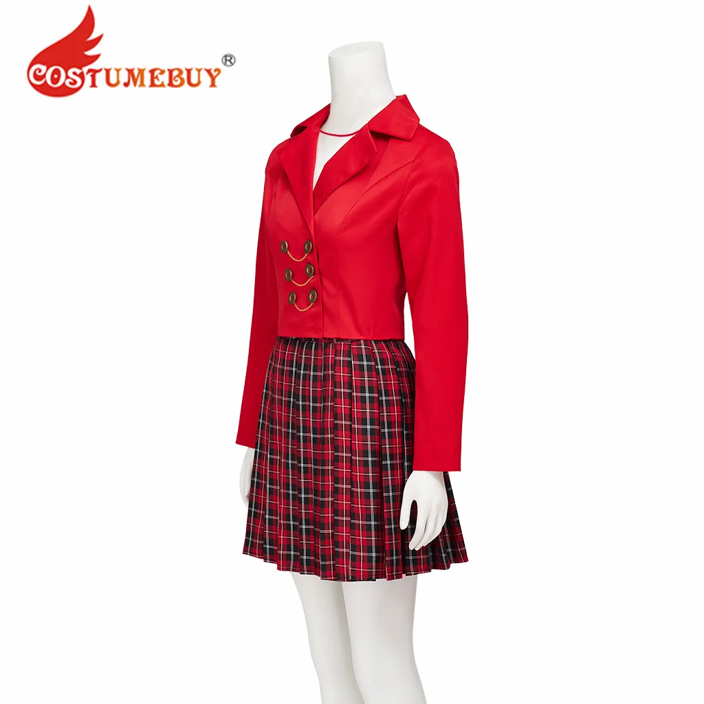 Musical the Heathers 3 Madelaine Petsch Cosplay Costume Women Girls Red Jacket Plaid Skirt JK School Uniform Dress Outfits