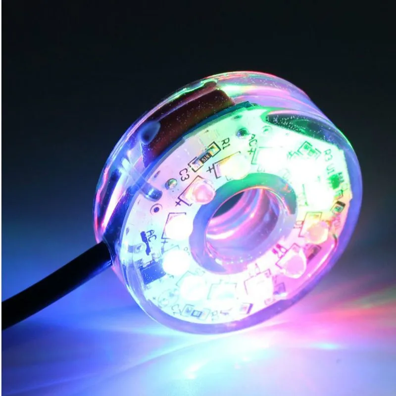 Fuente de escritorio de agua pequeña/pequeña, pecera, acuario, bonsái, decoración, 12LED, buceo, luces de colores, 220V