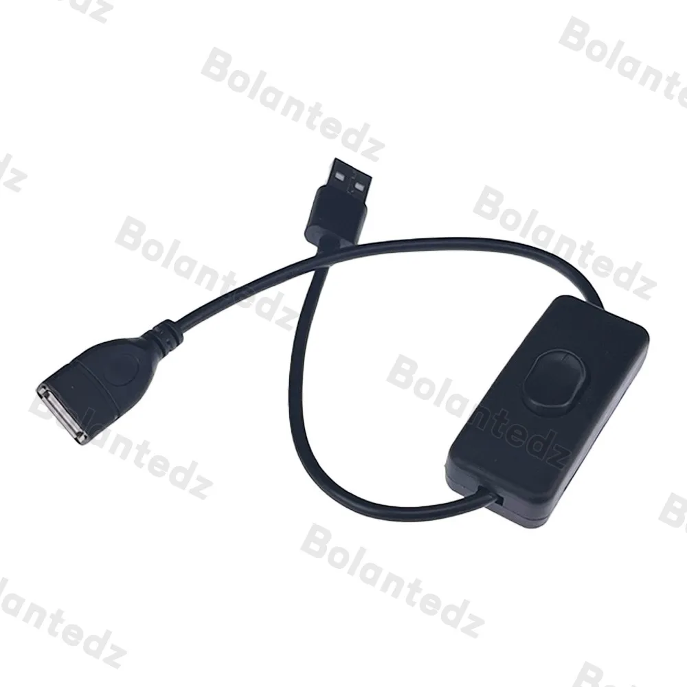 Cable USB 28 cm con interruptor - extensión para lámpara y ventilador