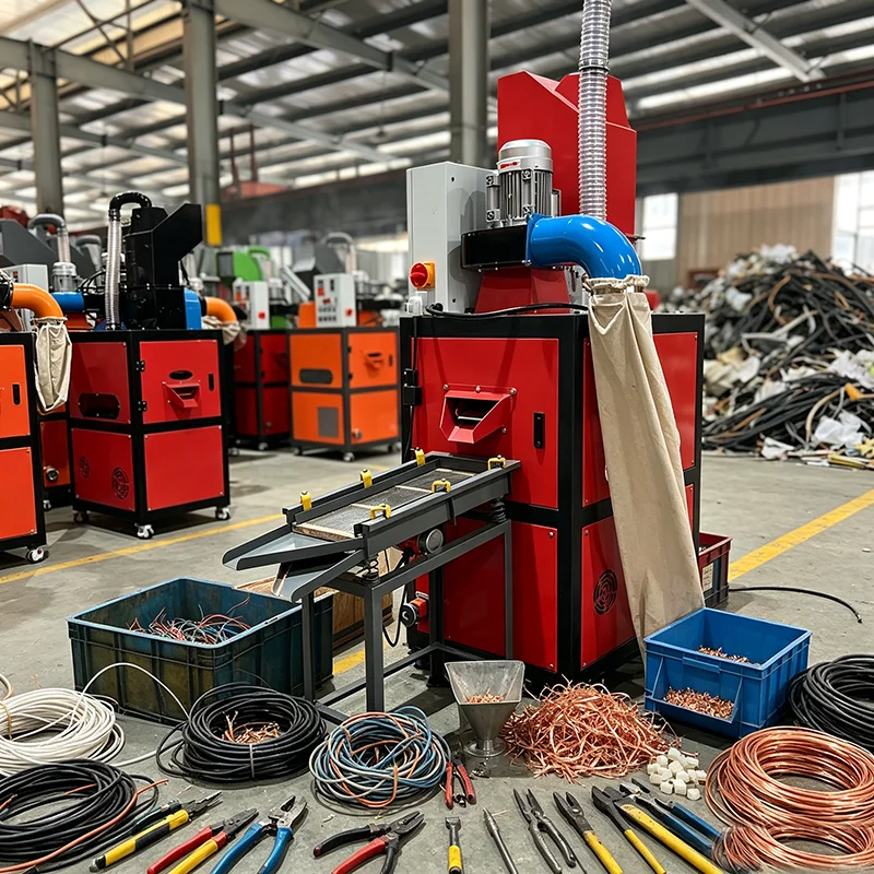 High Purity Copper Wire Granulator Machine Scrap Cable Recycling Copper Plastic Separator with Dust Remover
