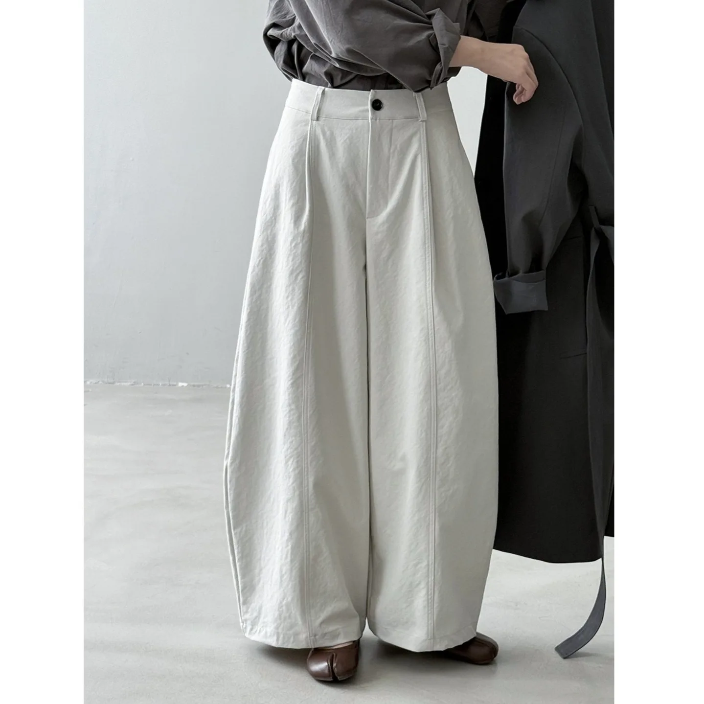 

Американские ретро-брюки в рабочем стиле, повседневные женские брюки-баллоны с широкими штанинами, стильные прямые брюки с естественной линией талии