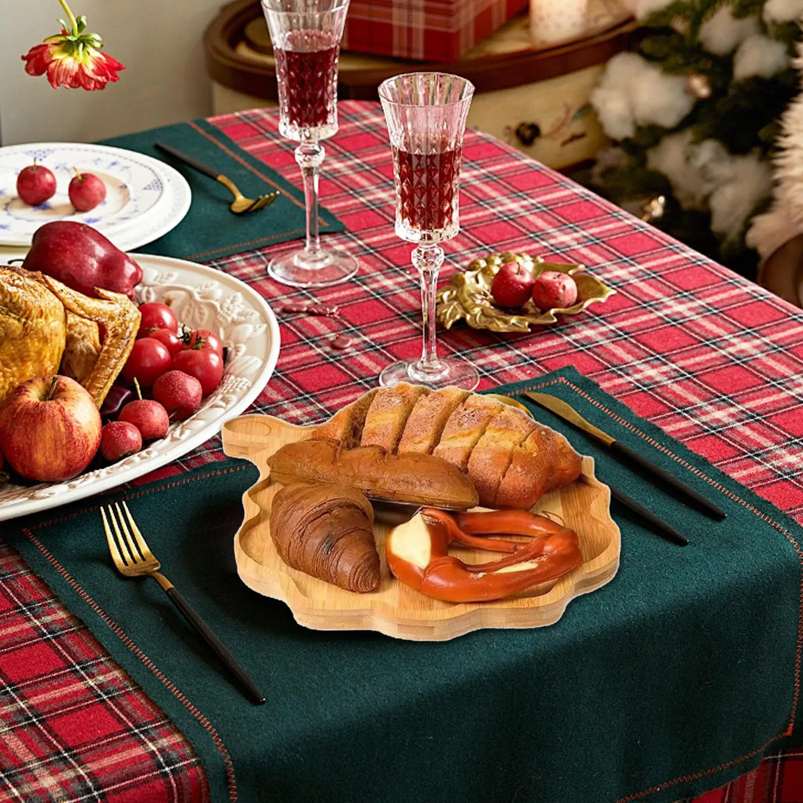 Christmas Serving Platter Christmas Santa Reindeer Holiday Cheese Platter Reusable Dishes Holiday Serveware For Snack Dinner