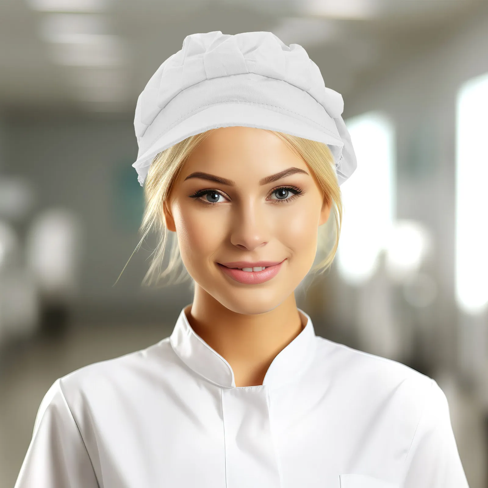 

2pcs Chef Hat Professional Cooking Caps Restaurant Kitchen Use Breathable Polyester-Cotton Uniform Accessory For Men Women