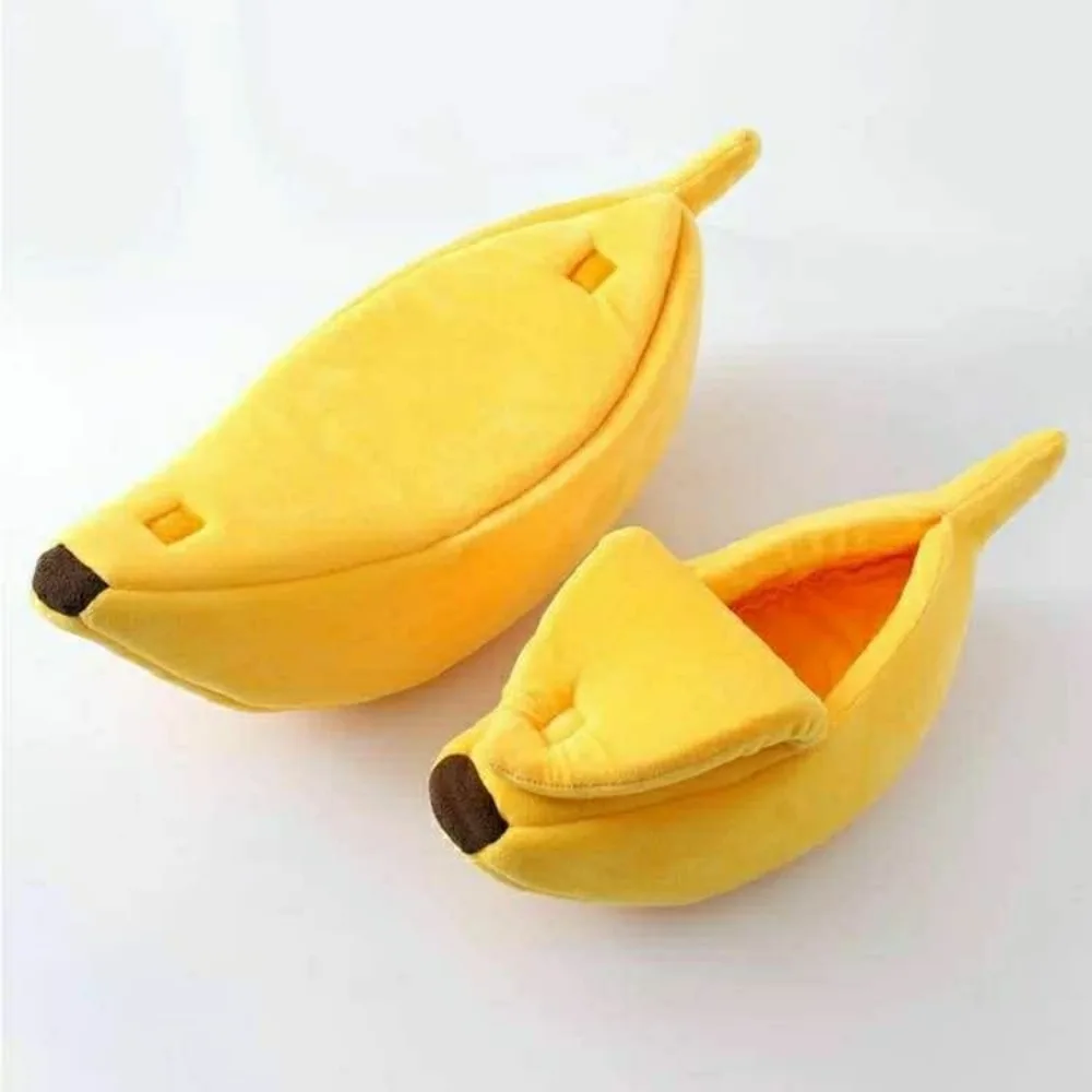 Banana Cat Bed House Funny Cute Cozy Cat Mat Beds Warm Durable Portable Pet Basket Kennel Dog Cushion Cat Supplies Multicolor view 3