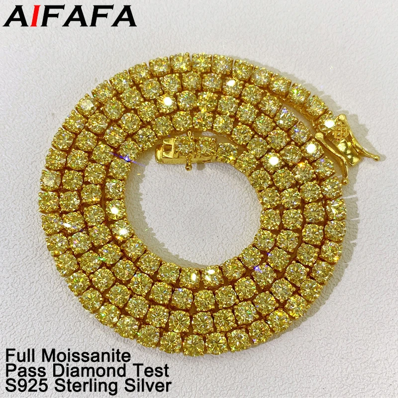 

Top Grade All Moissanite Gold Tennis Chain Bracelet Necklace Moissanita Lab Diamond 925 Pure Sliver Hand Neck Fine Jewelry GRA