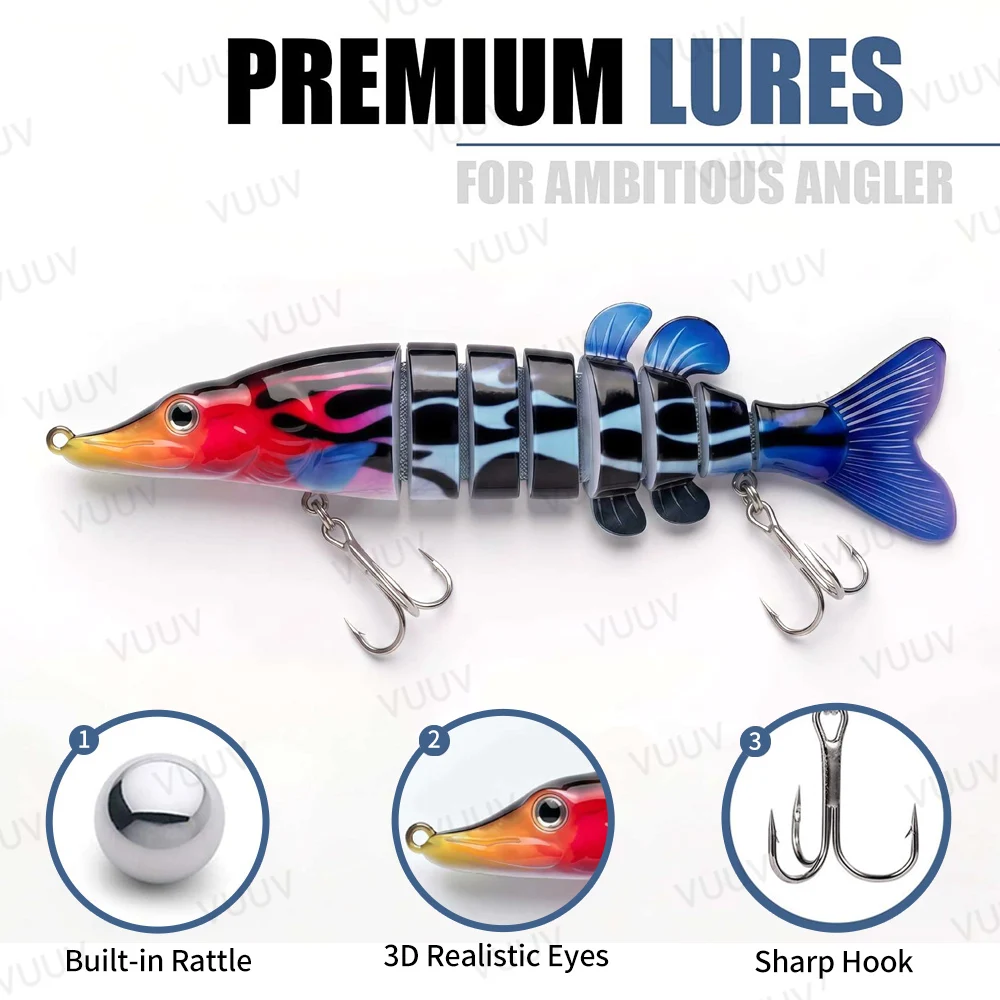 100pcs Multi-Joint Swimbait Fishing Lure for Bass 70g Muskie Walleye Slow Sinking for Saltwater Freshwater Shallow Baits Lure