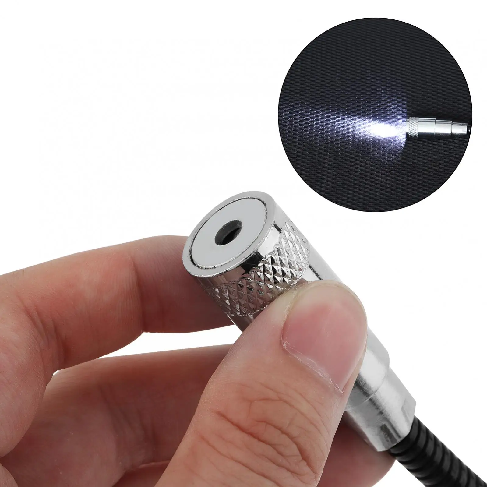 Imagem -06 - Ferramenta de Coleta Magnética com Luz Led Mola Flexível Ímã Grabber Dedos para Pegar o Lixo Pick up Arm Extension