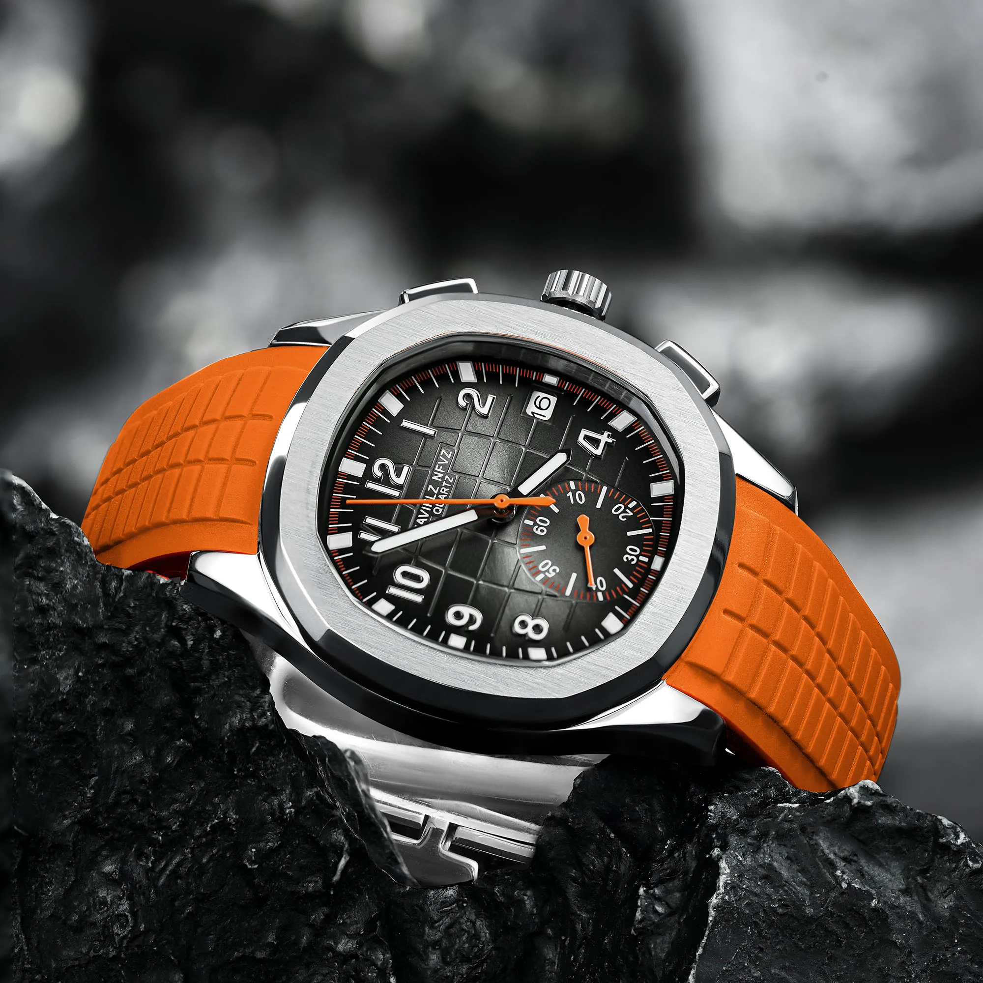 

NAVIFLZ NFVZ Новинка: Спортивные часы для мужчин, повседневные кварцевые часы с силиконовым ремешком, роскошные мужские часы, montre homme, saat erkek kol saati