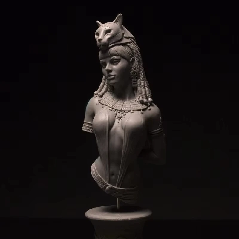 

1/10 Resin Micro Miniature Figure Half-Length Bust Sword-Bearing Noblewoman 3d Printed White Model Toy Unassembled And Unpainted