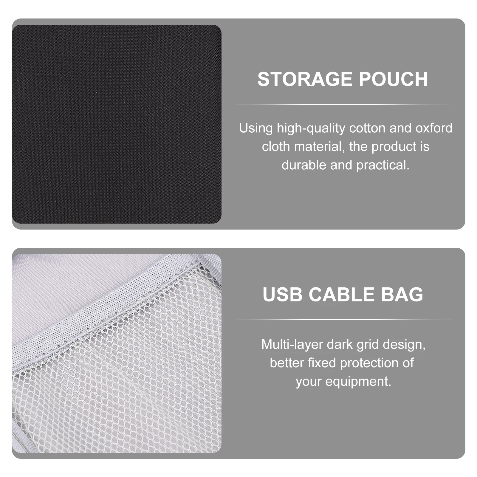 

1pc Data Cable Storage Portable Lightweight Oxford Cloth Anti-Shock Earphone Bag Multipurpose Storage Pouch For Usb Cable U Disk